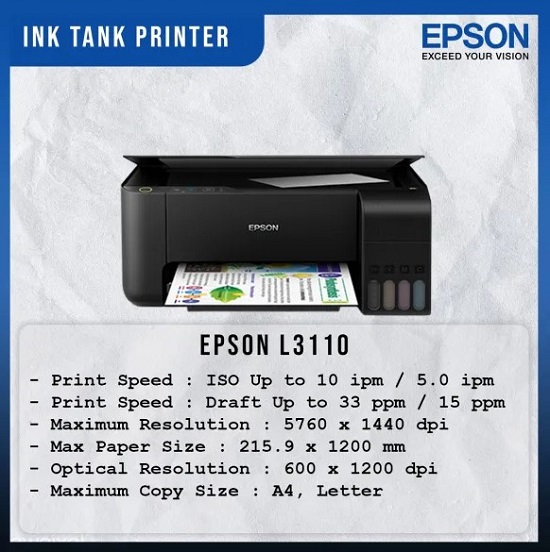 Download Epson EcoTank L3110 Software, Driver and Firmware